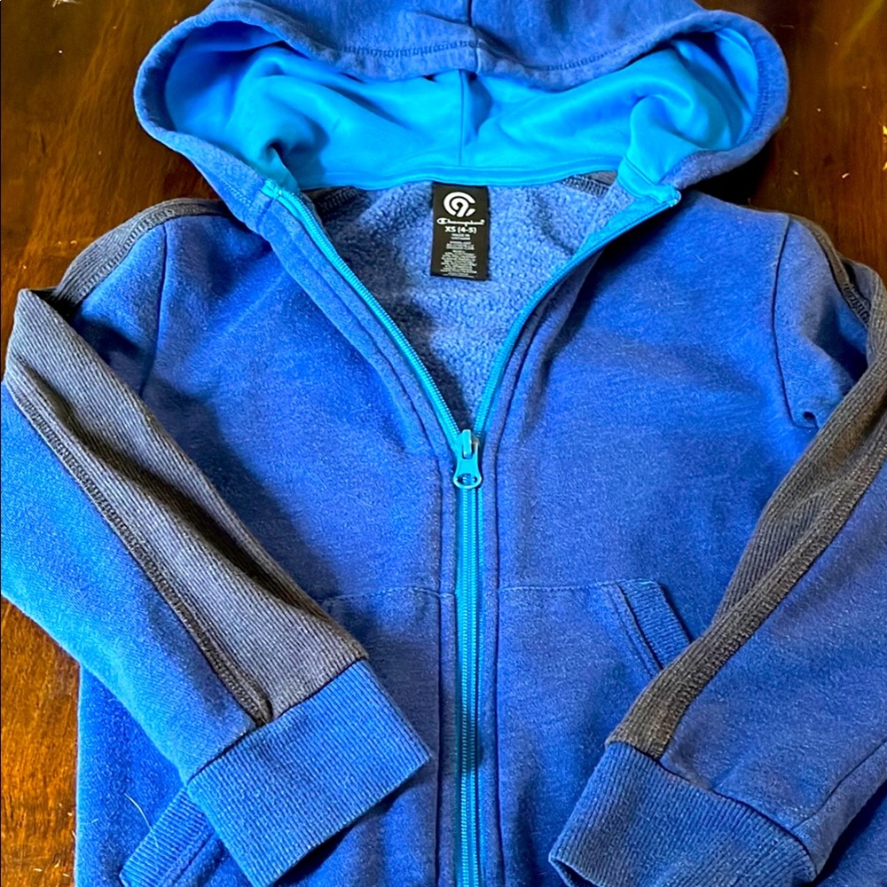 Champion Blue Zip-Up Hoodie Sweatshirt